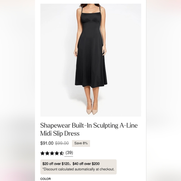 NWT Black Popilush Sleeveless Shaping Midi Dress built-in Bra Shapewear Snatched - Picture 14 of 14